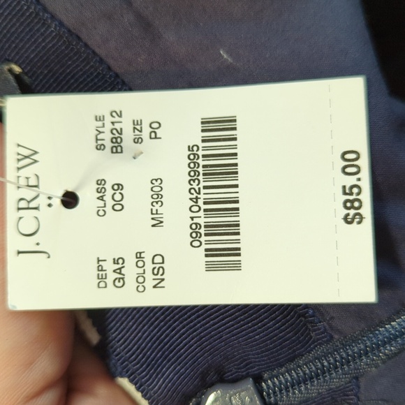 J. Crew Factory Navy Polka Dot Linen Pencil Skirt Petite - Picture 9 of 9